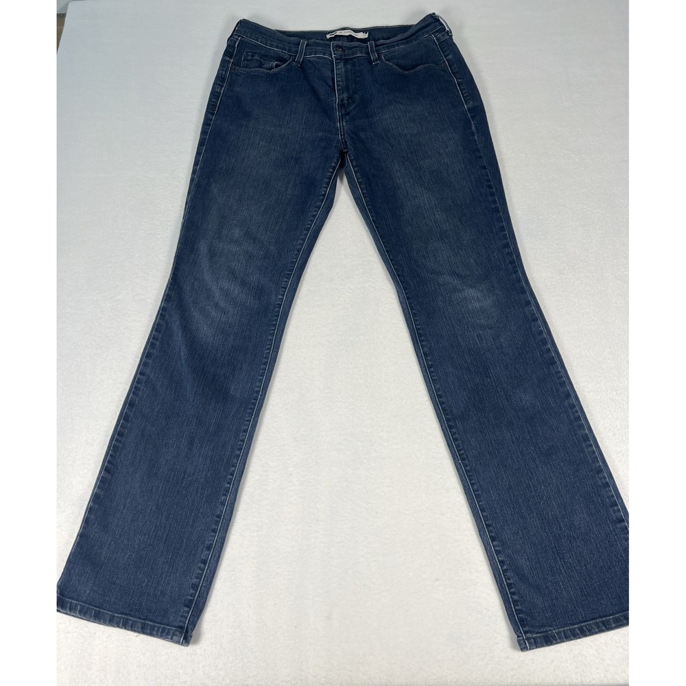 Levis 505 Straight Leg Jeans Womens Size 8 Blue Excellent Indigo Mid Rise Denim